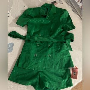 Christmas party two pieces suit Green